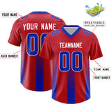 Custom Red Royal Vertical Width Stripe Gradient Fashion Personalized Team Football Jersey