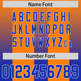 Custom Orange Royal Vertical Width Stripe Gradient Fashion Personalized Team Football Jersey
