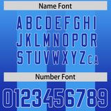 Custom Light Blue Royal Vertical Width Stripe Gradient Fashion Personalized Team Football Jersey