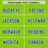 Custom Neon Green Royal Vertical Width Stripe Gradient Fashion Personalized Team Football Jersey