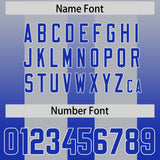 Custom Gray Royal Vertical Width Stripe Gradient Fashion Personalized Team Football Jersey