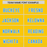 Custom Yellow Light Blue Vertical Width Stripe Gradient Fashion Personalized Team Football Jersey