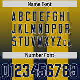 Custom Old Gold Navy Vertical Width Stripe Gradient Fashion Personalized Team Football Jersey