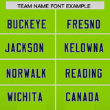 Custom Neon Green Navy Vertical Width Stripe Gradient Fashion Personalized Team Football Jersey