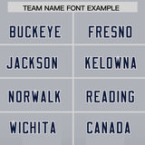 Custom Gray Navy Vertical Width Stripe Gradient Fashion Personalized Team Football Jersey