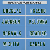 Custom Powder Blue Green Vertical Width Stripe Gradient Fashion Personalized Team Football Jersey