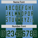 Custom Powder Blue Green Vertical Width Stripe Gradient Fashion Personalized Team Football Jersey