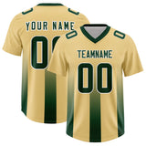 Custom Khaki Green Vertical Width Stripe Gradient Fashion Personalized Team Football Jersey