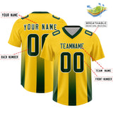 Custom Yellow Green Vertical Width Stripe Gradient Fashion Personalized Team Football Jersey