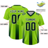 Custom Neon Green Green Vertical Width Stripe Gradient Fashion Personalized Team Football Jersey