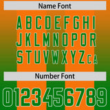 Custom Orange Kelly Green Vertical Width Stripe Gradient Fashion Personalized Team Football Jersey