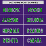Custom Purple Kelly Green Vertical Width Stripe Gradient Fashion Personalized Team Football Jersey