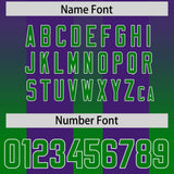 Custom Purple Kelly Green Vertical Width Stripe Gradient Fashion Personalized Team Football Jersey