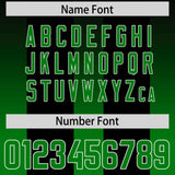 Custom Black Kelly Green Vertical Width Stripe Gradient Fashion Personalized Team Football Jersey