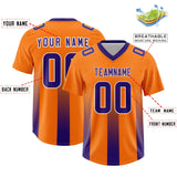 Custom Orange Purple Vertical Width Stripe Gradient Fashion Personalized Team Football Jersey