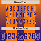 Custom Orange Purple Vertical Width Stripe Gradient Fashion Personalized Team Football Jersey