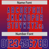 Custom Red Purple Vertical Width Stripe Gradient Fashion Personalized Team Football Jersey