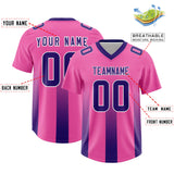 Custom Pink Purple Vertical Width Stripe Gradient Fashion Personalized Team Football Jersey
