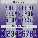 Custom Gray Purple Vertical Width Stripe Gradient Fashion Personalized Team Football Jersey
