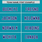 Custom Aqua Purple Vertical Width Stripe Gradient Fashion Personalized Team Football Jersey