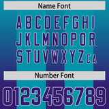 Custom Aqua Purple Vertical Width Stripe Gradient Fashion Personalized Team Football Jersey