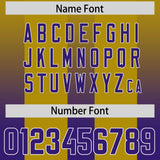 Custom Old Gold Purple Vertical Width Stripe Gradient Fashion Personalized Team Football Jersey