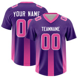 Custom Purple Pink Vertical Width Stripe Gradient Fashion Personalized Team Football Jersey