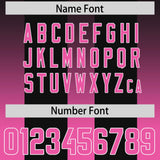 Custom Black Pink Vertical Width Stripe Gradient Fashion Personalized Team Football Jersey