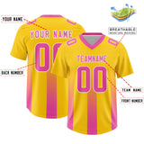 Custom Yellow Pink Vertical Width Stripe Gradient Fashion Personalized Team Football Jersey