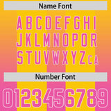 Custom Yellow Pink Vertical Width Stripe Gradient Fashion Personalized Team Football Jersey