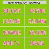 Custom Neon Green Pink Vertical Width Stripe Gradient Fashion Personalized Team Football Jersey