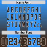 Custom Light Blue Brown Vertical Width Stripe Gradient Fashion Personalized Team Football Jersey