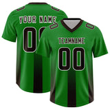 Custom Kelly Green Brown Vertical Width Stripe Gradient Fashion Personalized Team Football Jersey