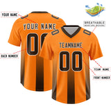 Custom Orange Brown Vertical Width Stripe Gradient Fashion Personalized Team Football Jersey