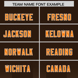 Custom Brown Orange Vertical Width Stripe Gradient Fashion Personalized Team Football Jersey