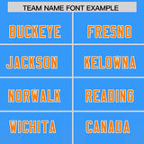 Custom Light Blue Orange Vertical Width Stripe Gradient Fashion Personalized Team Football Jersey