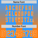 Custom Light Blue Orange Vertical Width Stripe Gradient Fashion Personalized Team Football Jersey