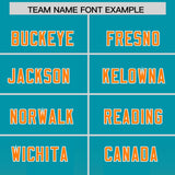 Custom Aqua Orange Vertical Width Stripe Gradient Fashion Personalized Team Football Jersey