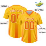 Custom Yellow Orange Vertical Width Stripe Gradient Fashion Personalized Team Football Jersey