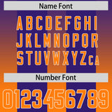 Custom Purple Orange Vertical Width Stripe Gradient Fashion Personalized Team Football Jersey