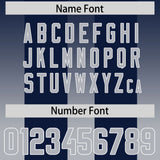 Custom Navy Gray Vertical Width Stripe Gradient Fashion Personalized Team Football Jersey
