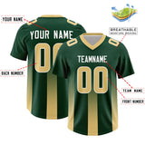 Custom Green Khaki Vertical Width Stripe Gradient Fashion Personalized Team Football Jersey