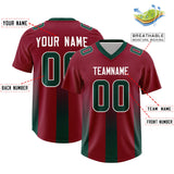 Custom Cardinal Midnight Green Vertical Width Stripe Gradient Fashion Personalized Team Football Jersey
