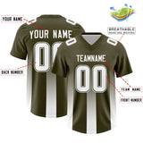 Custom Olive White Vertical Width Stripe Gradient Fashion Personalized Team Football Jersey