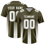 Custom Olive White Vertical Width Stripe Gradient Fashion Personalized Team Football Jersey