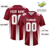 Custom Cardinal White Vertical Width Stripe Gradient Fashion Personalized Team Football Jersey