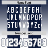 Custom Navy White Vertical Width Stripe Gradient Fashion Personalized Team Football Jersey