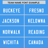 Custom Light Blue Red Vertical Width Stripe Gradient Fashion Personalized Team Football Jersey