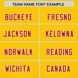 Custom Yellow Red Vertical Width Stripe Gradient Fashion Personalized Team Football Jersey