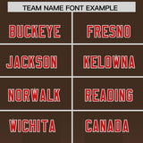Custom Brown Red Vertical Width Stripe Gradient Fashion Personalized Team Football Jersey